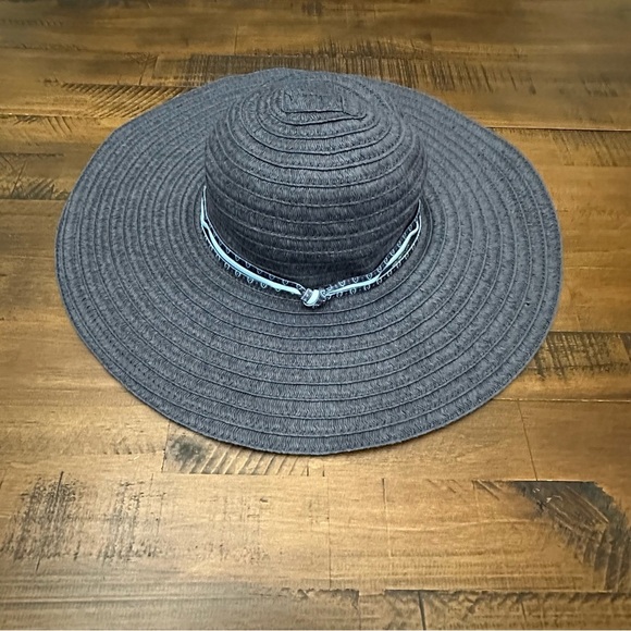 Vera Bradley Women’s Midnight Houndstooth Straw Hat Beach Sun Floppy Hat - Picture 1 of 4